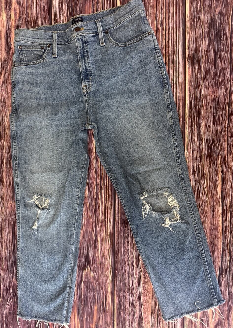 J.Crew Factory High Rise Classic Vintage Jeans Women Size 26 Cropped Raw Hem